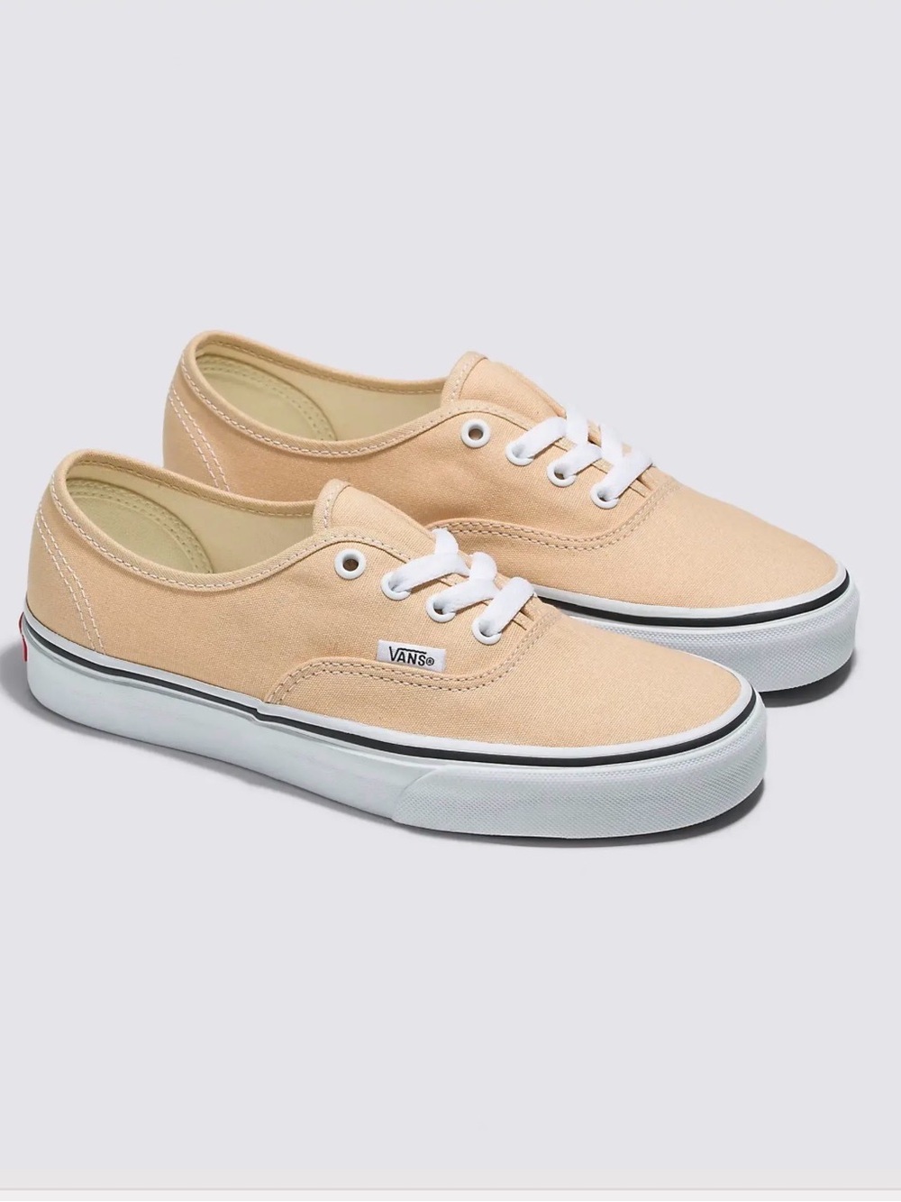 Vans Honey Peach Authentic Canvas Sneakers in Peach and White
